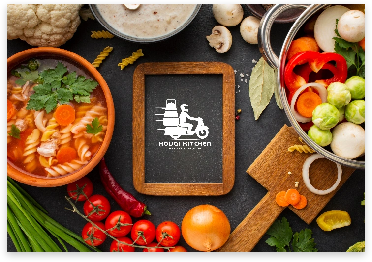 Fresh ingredients and homemade food with Kovai Kitchen branding